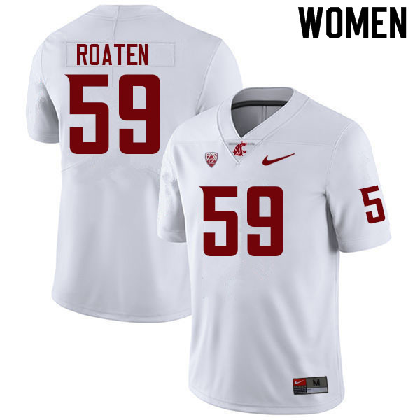 Women #59 Landon Roaten Washington State Cougars College Football Jerseys Sale-White